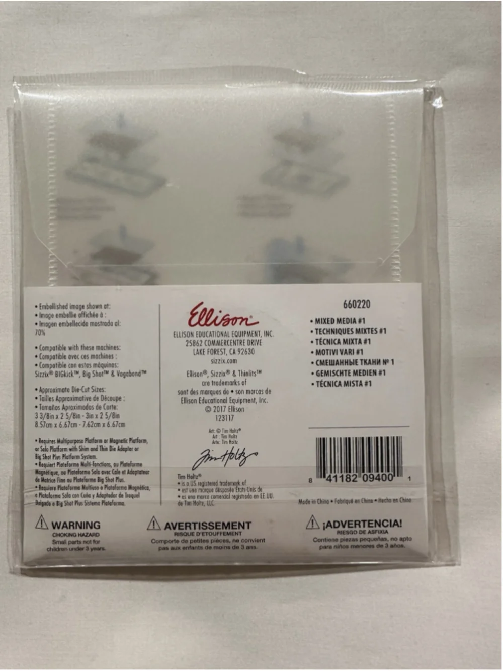 THSX-002 – Tim Holtz Sizzix Thinlits Mixed Media #1 Die Set (660220)